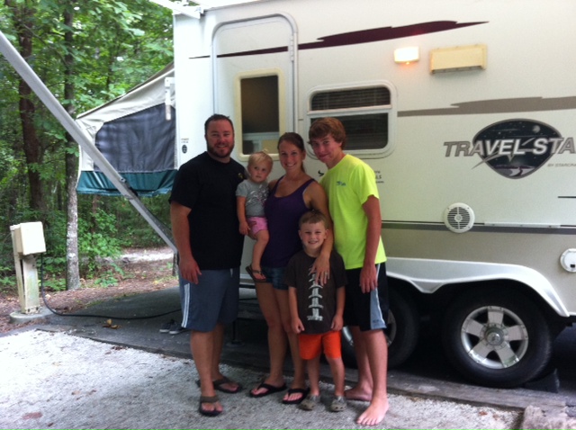 Campers Standing Outside Travel Star Trailer