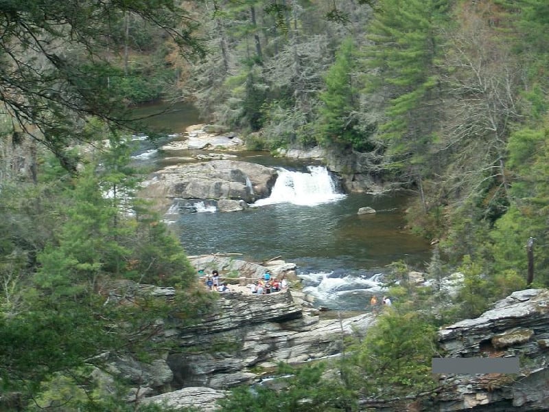 Far View of Campers and River